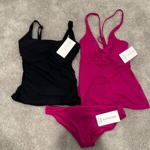 NWT Athleta Mustard Yellow Twist Up Tankini Top 34D/DD